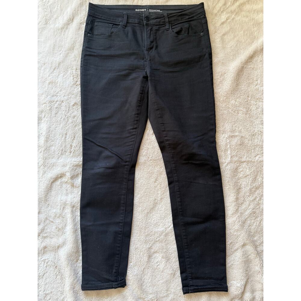 Old Navy Rockstar Black Pants Size 12 Mid Rise